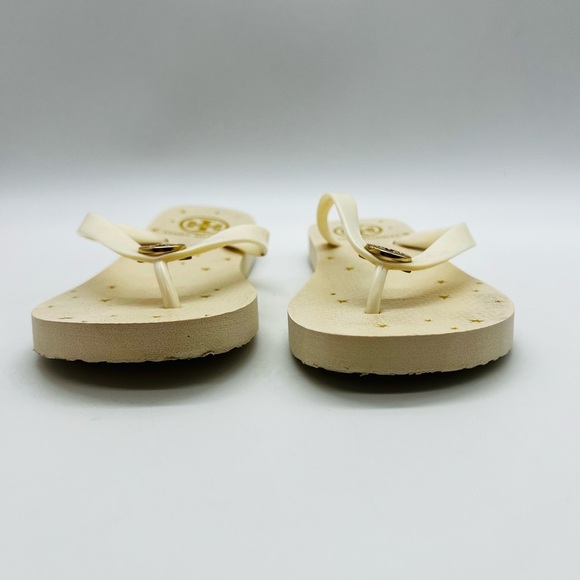 Tory Burch Cream Flip Flops with Gold Accents estimated size 6 - Picture 8 of 14